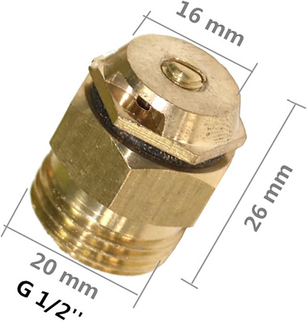 2Pcs 180° Brass Refraction Nozzle 1/2" Male Thread Misting Sprinkler Garden Flower Vegetable Nebulizer Sprayer for Garden, Patio, Greenhouse