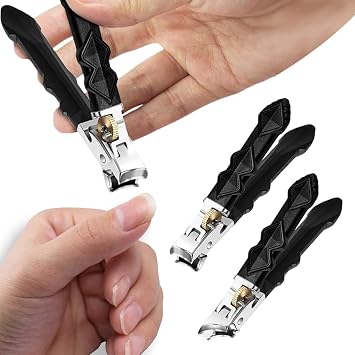 Goredny Orthoclip Nail Clippers, 2025 Upgraded New Steel Nail Clippers, Splash-Proof, Double Configuration of Oblique and Flat Mouth, 180 Wide-Mouth Bite, with Long Handle A+B