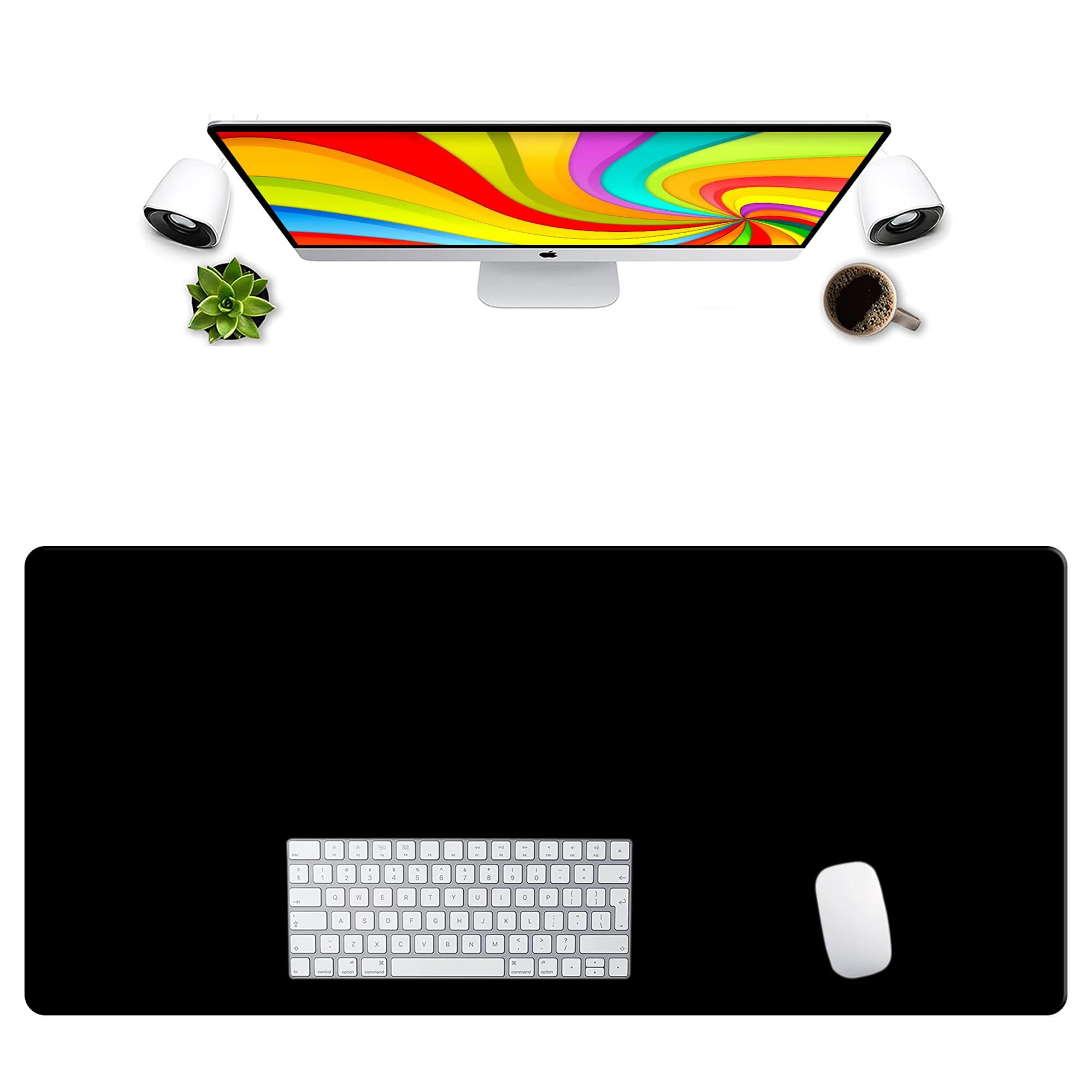 LL-COEUR XXL PVC Gaming Alfombrilla de Ratón Impermeable Escritorio Mouse Pad (1000 x 450 x 2.8 mm, Negro)