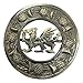 AAR Scottish Kilt Fly Plaid Brooch Welsh Dragon Antique/Chrome Finish 3