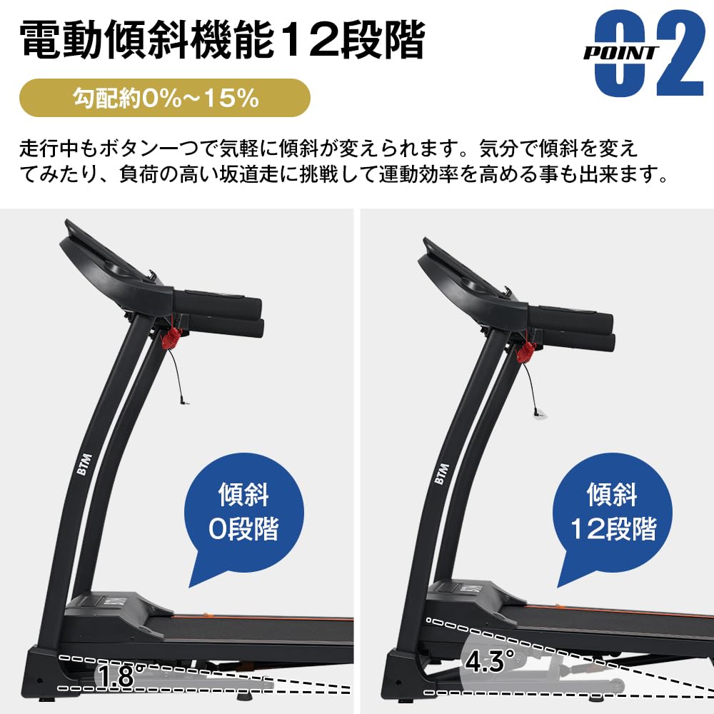 BTMルームランナー(折りたたみ式) BTM ルームランナー BTM MAX14km/h 電動ルームランナー ランニング