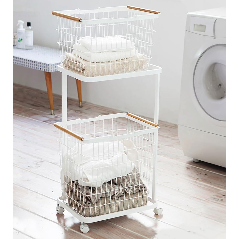 Amazon｜tamurasoukenn store ランドリーバスケット 2段 超強荷重
