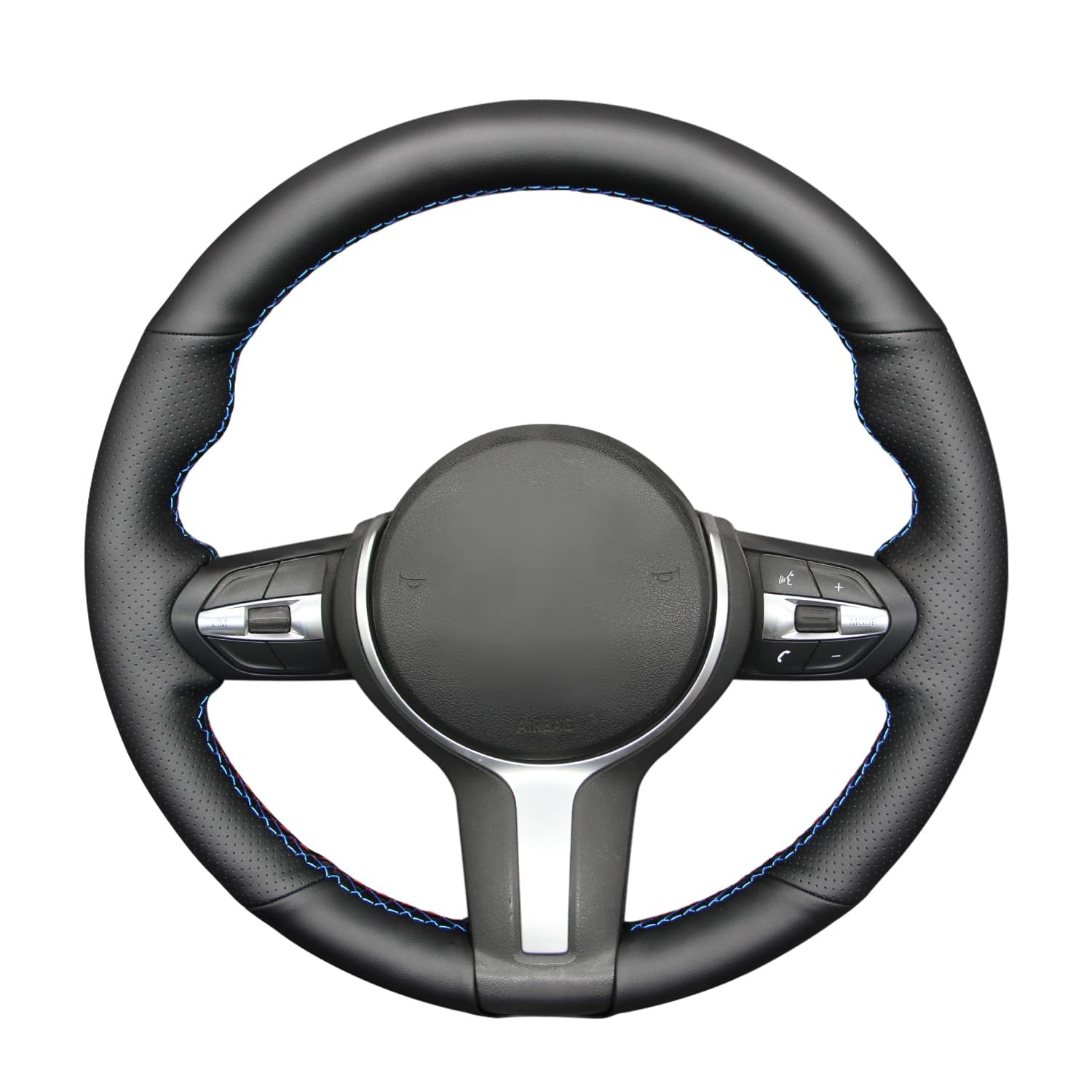 MEWANT Hand Stitched Artificial Leather Steering Wheel Cover for BMW M Sport F22 F23 F30 F34 F32 F33 F10 F07 F12 F13 F15