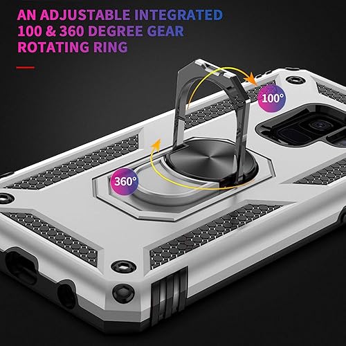 Miniatura 3 de Aozuoton Funda para Samsung Galaxy S9, Galaxy S9, grado militar de 16 pies a prueba de caídas, anillo a prueba de golpes para Samsung Galaxy S9,