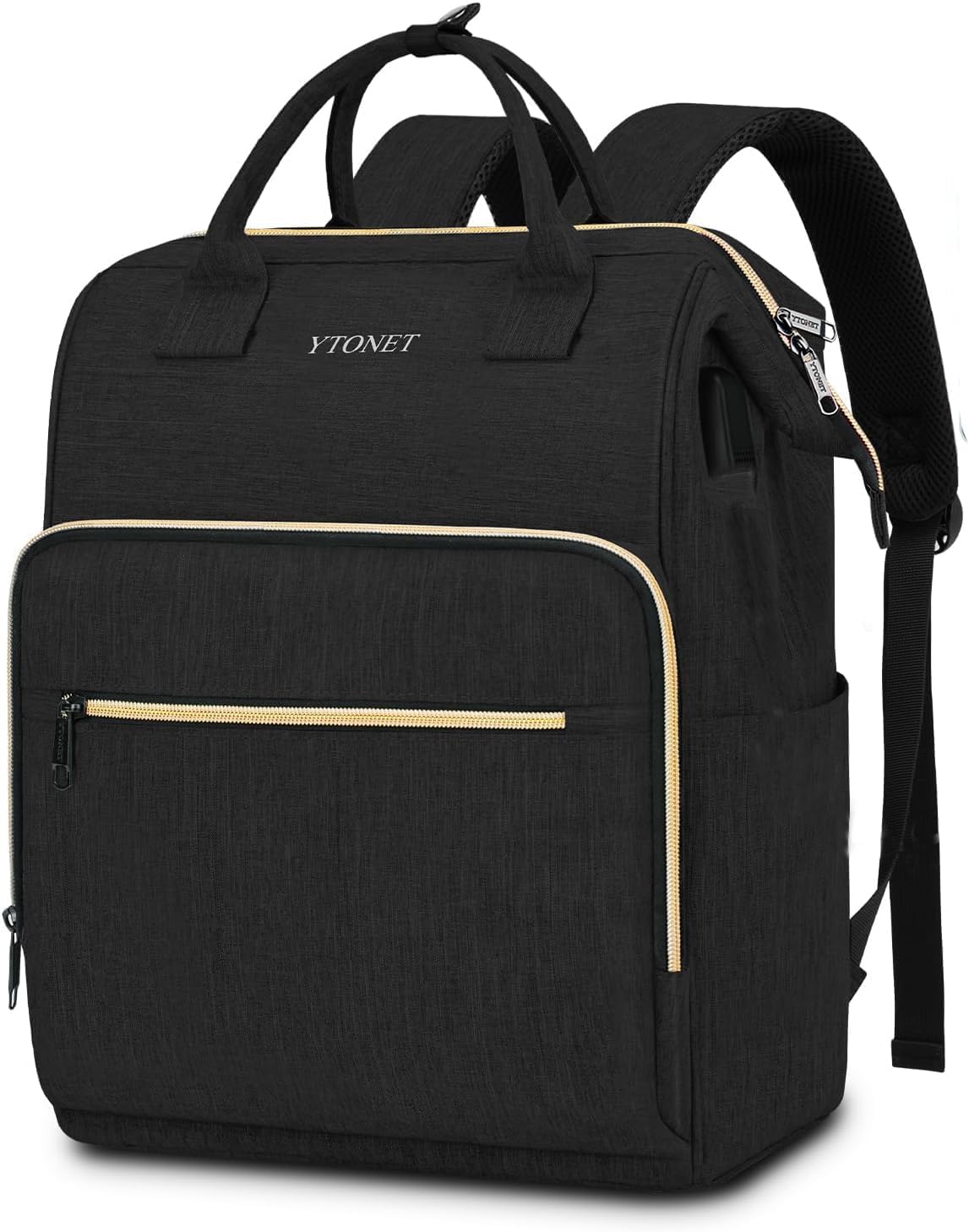 Ytonet Laptop Backpack Women, 17.3 Inch Large Bag for Women Travel Bag with Laptop Compartment USB Charging Port, RFID Anti-Theft Water Resistant Work Backpack Purse, Black