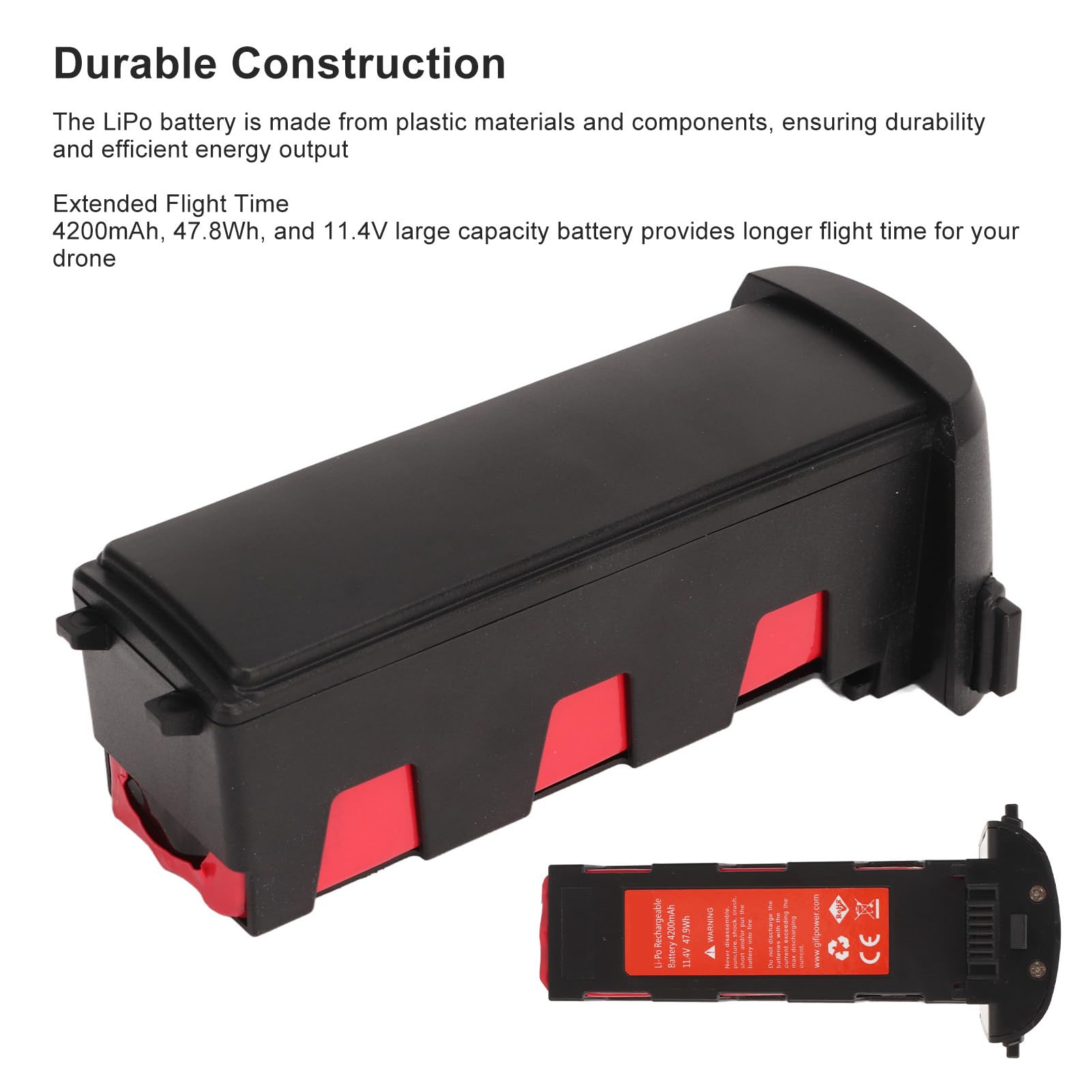 Batterie LiPo pour Avion RC, Batterie Rechargeable LiPo 4200mAh 11.4V 47.8Wh pour Drone Hubsan Zino H117S Zino Pro RC