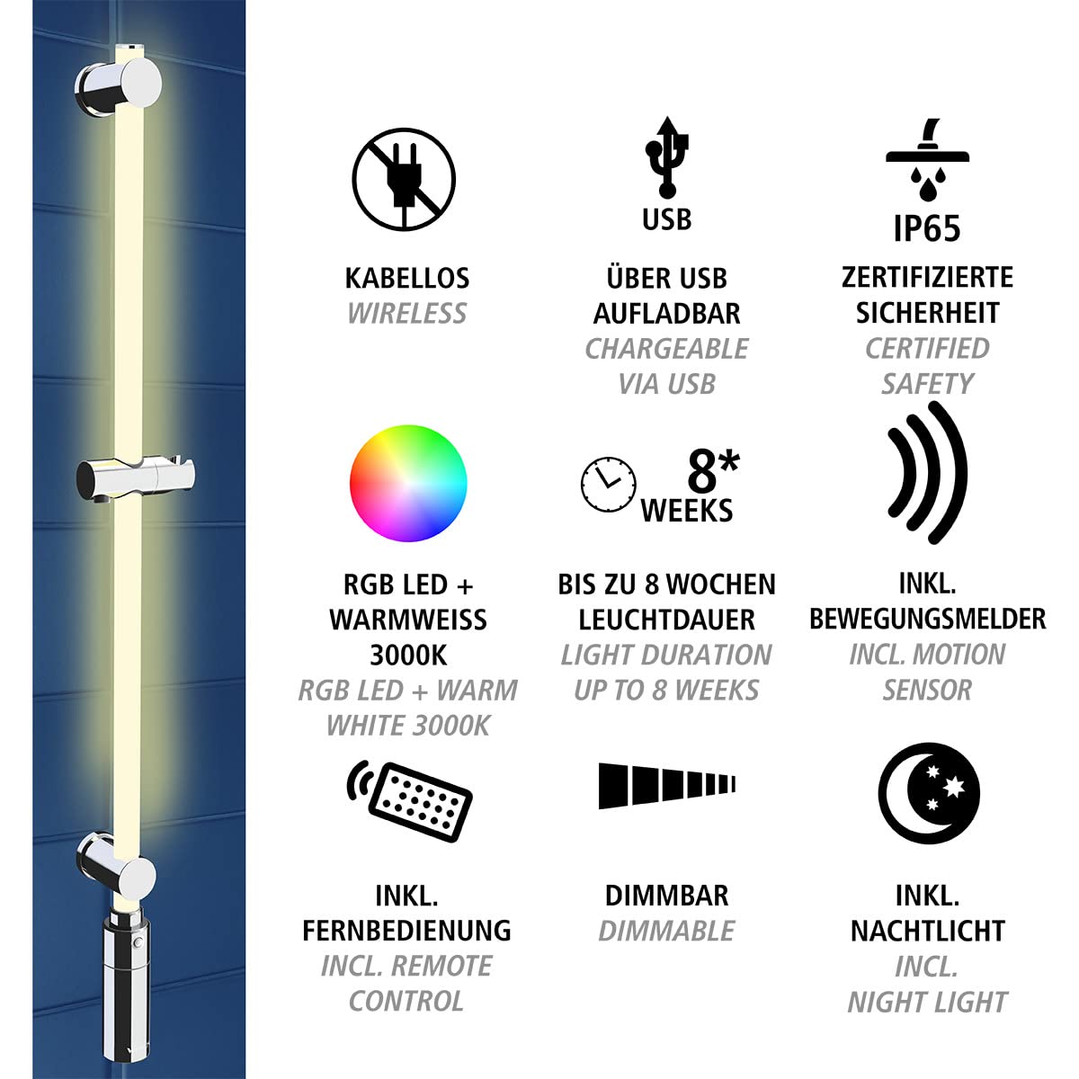 Wenko Brodzik prysznicowy RGB LED