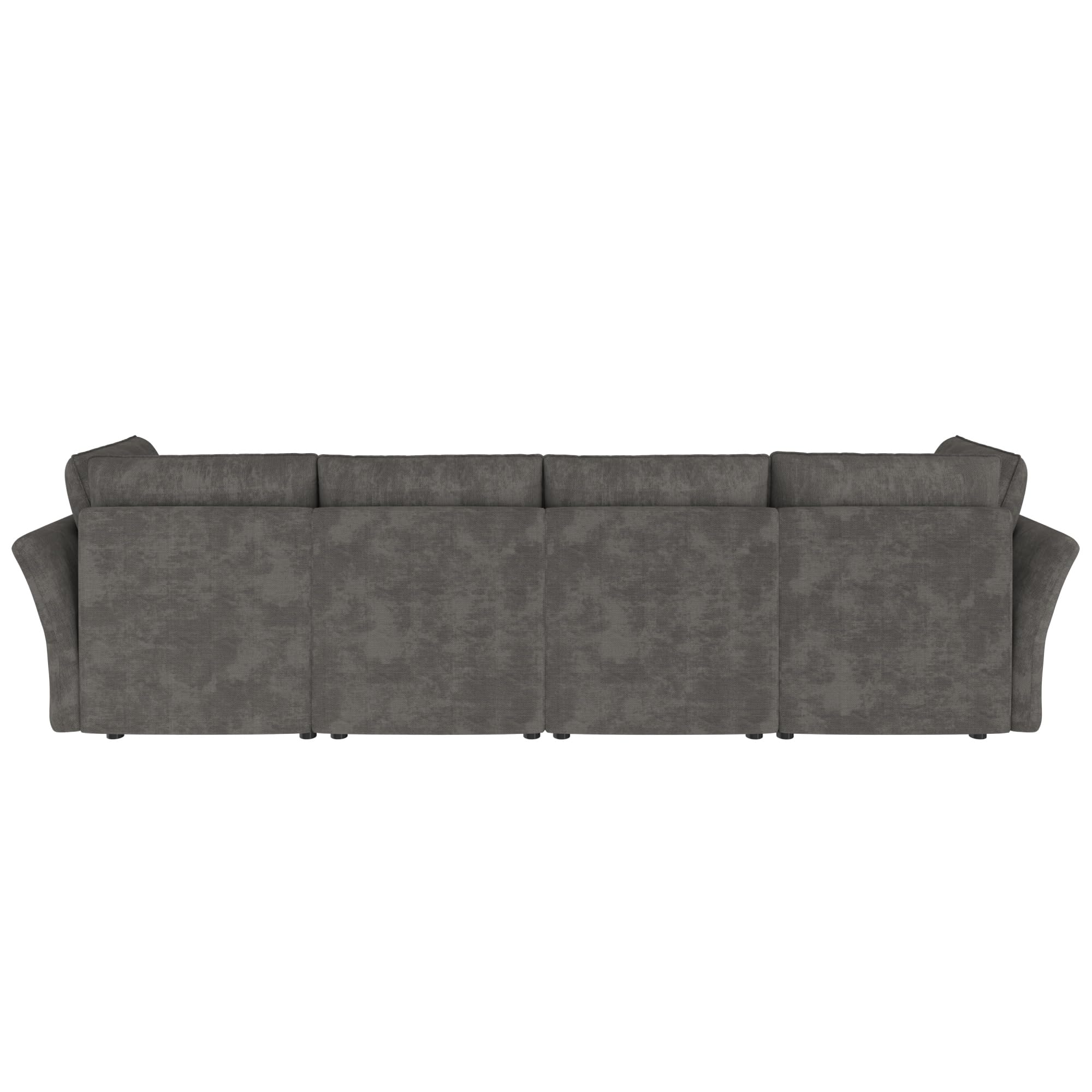 Idemon Sofá esquinero modular en forma de U/L, sofá de 6 plazas con taburete de almacenamiento, diseño de nube, tela de chenilla, adecuado para salón, apartamento y dormitorio, color gris.
