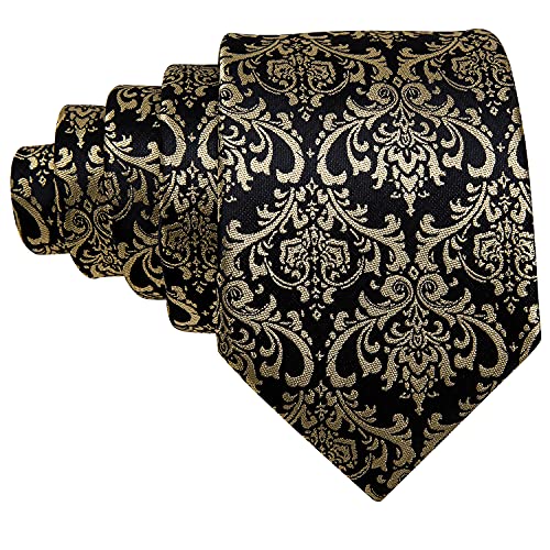 Image of Barry.Wang Paisley Tie Fashion Set Hanky Cufflinks Neckties for Men Woven Silk