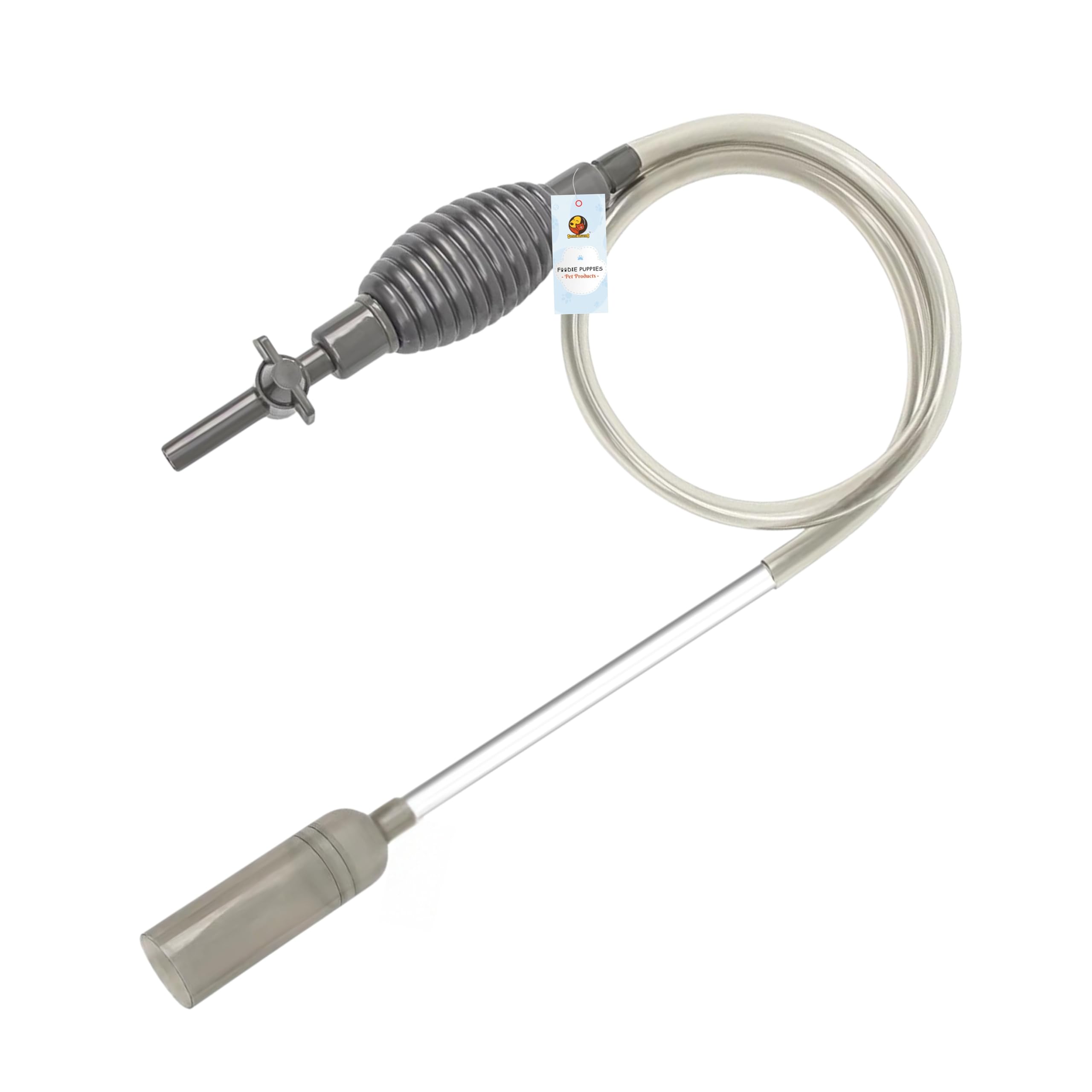 Foodie Puppies Aquarium Siphon Cleaner with Flow Control Valve - (Sucker Sip, 1.8 m) | Gravel Vacuum & Water Changer Fish Tank Cleaning | Thicken Chamber, Soft & Hard Tube Connection with Filter Grid-image-15