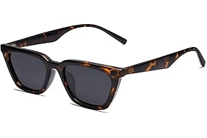 Polarized Narrow Square Cateye Sunglasses for Women Retro Trendy Driving SJ2169