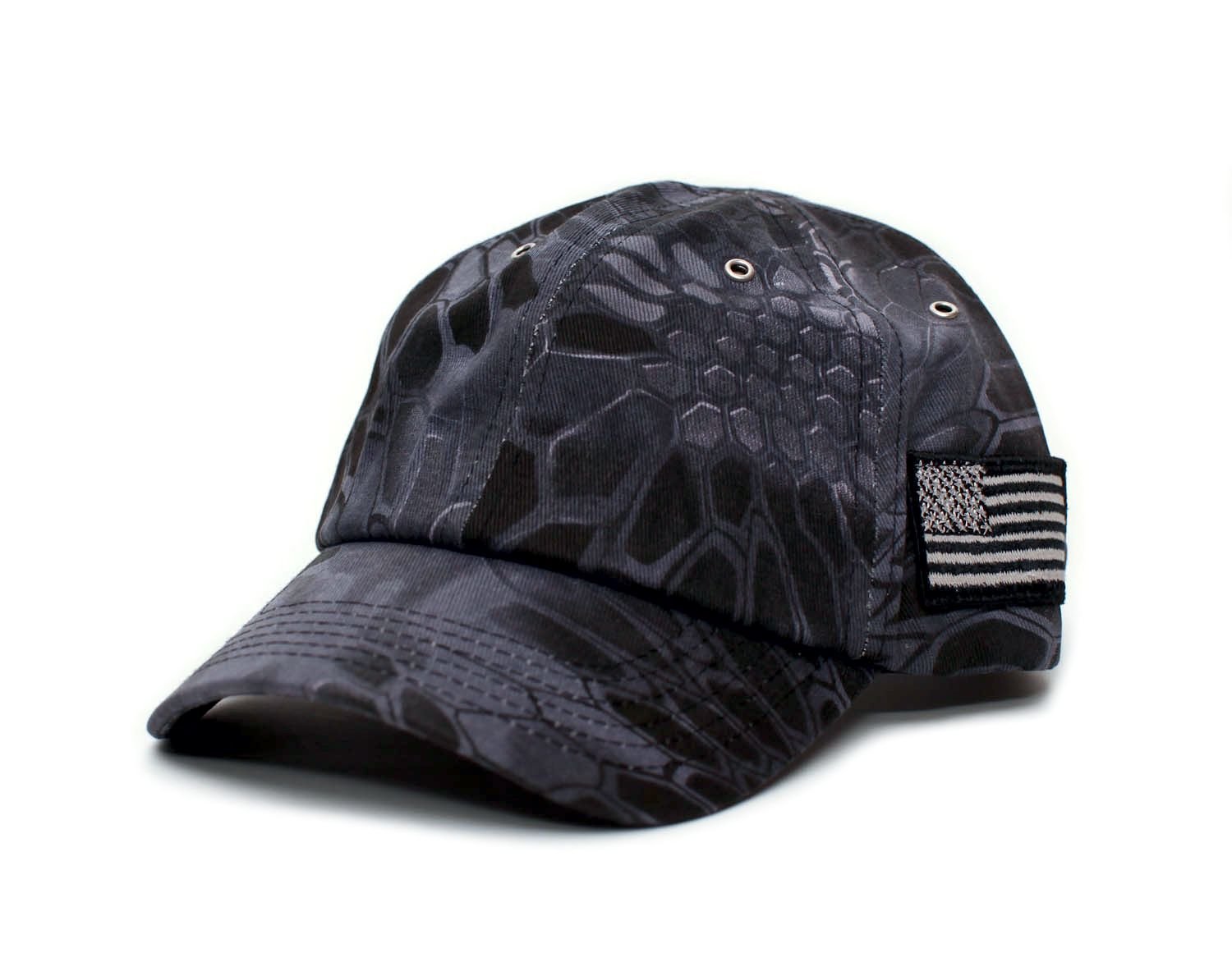 Posse Comitatus Tactical Camo Hat Tonal Side American Flag Unisex Dad Cap