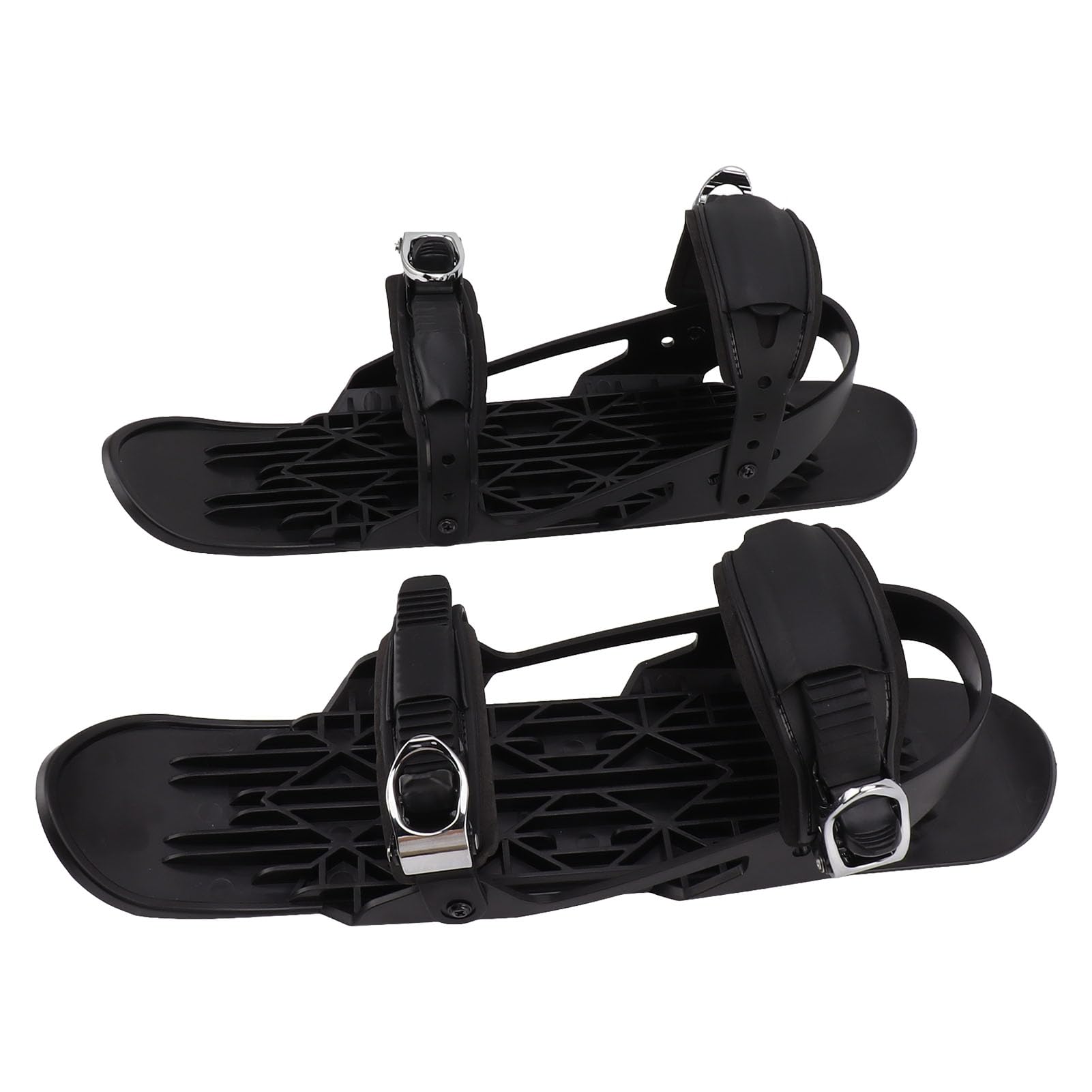 Mini-Kurz-Ski-Skates, Schwarz, Verstellbar, Einfache Kontrolle für Snowboard-Skifahren in den Bergen, EU 35–47