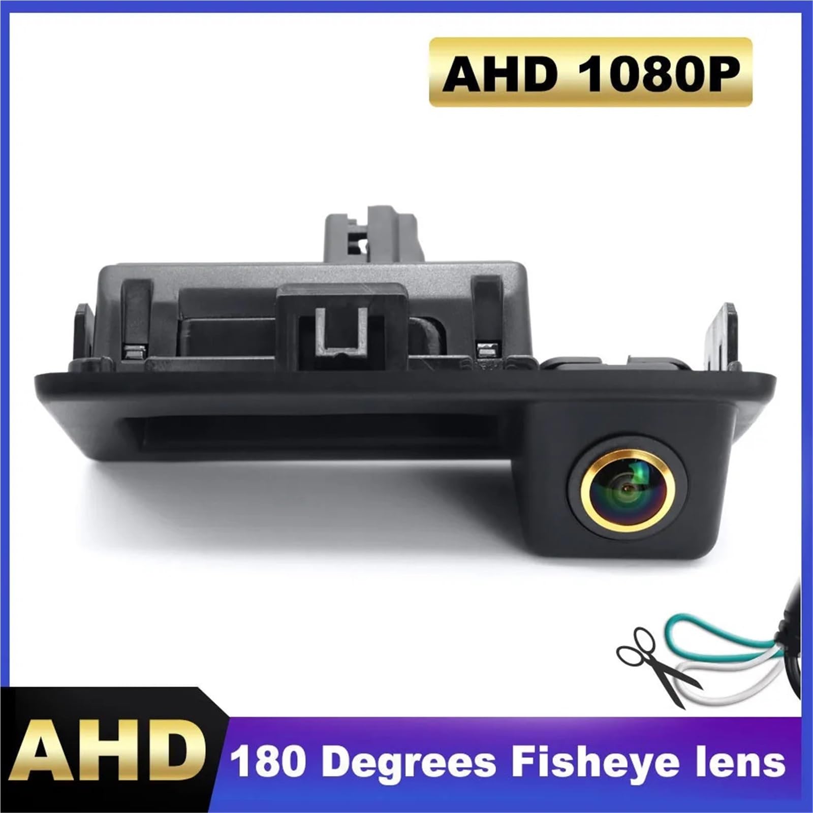 Cámara Trasera Coche para Skoda para Octavia para Cámara para Mk3 Montaje Coche Manija Puerta Trasera Marcha Atrás Iluminación Ultrabaja(CVBS AHD 1080P)