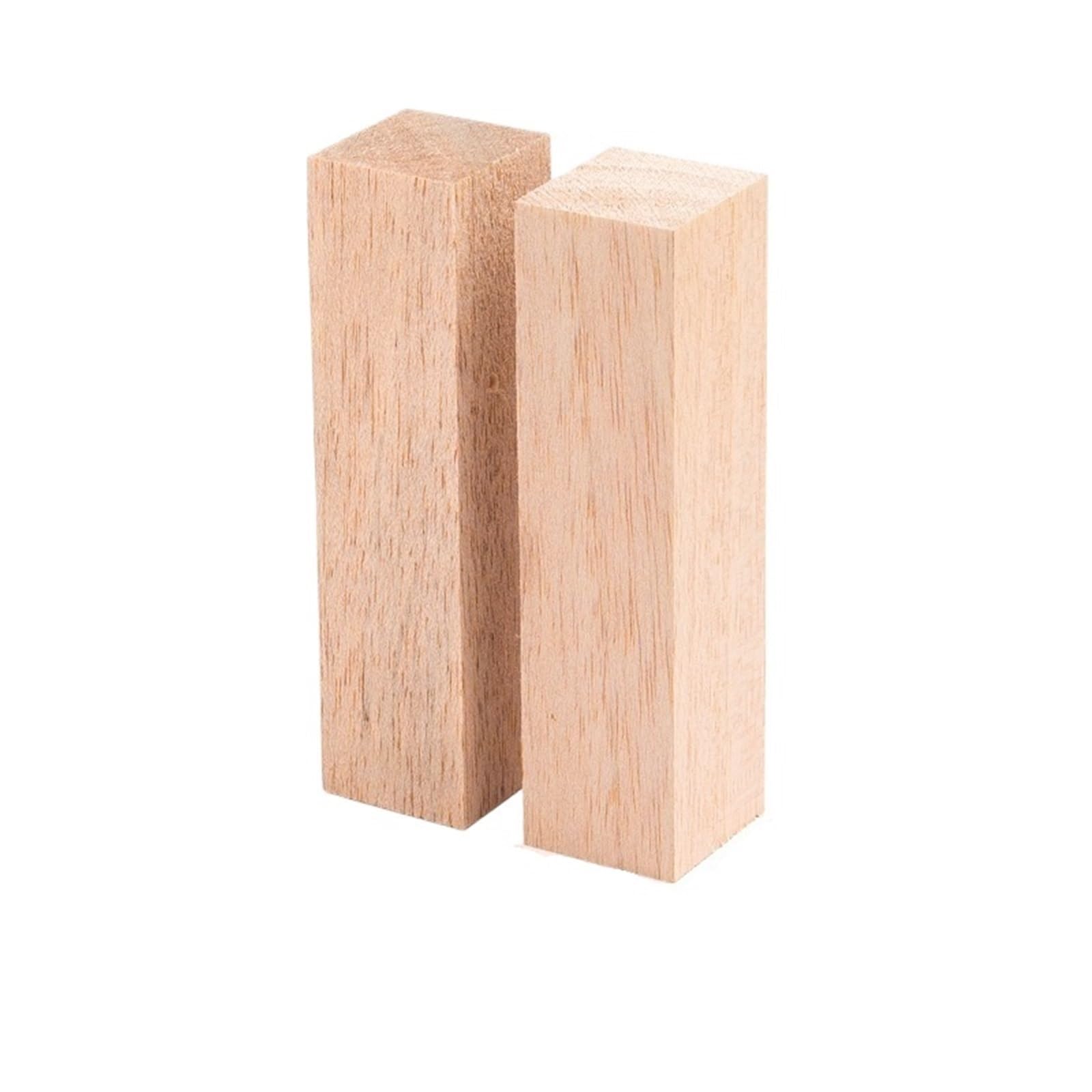 MRVAKDYDI Basswood Carving Blocks, Unfinished Basswood Carving Blocks Multiple Sizes for Craft(40x40x150mm 2Pcs)