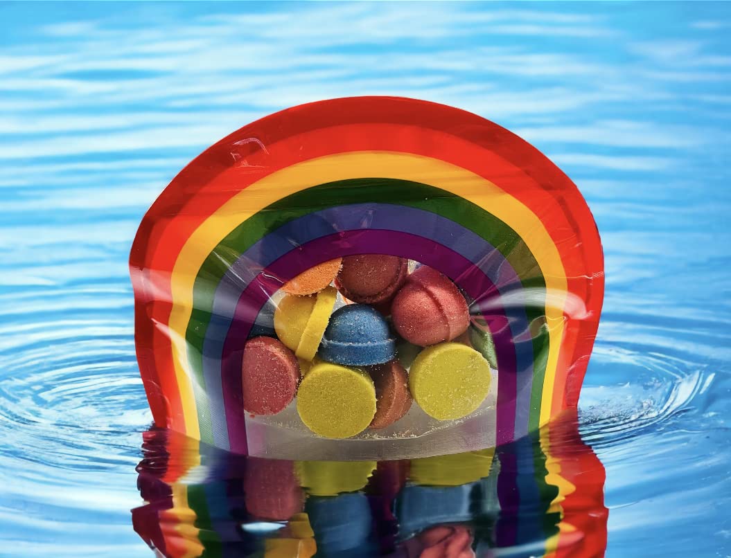 Fruity Scented Mini Bath Bombs in Rainbow Reusable bag