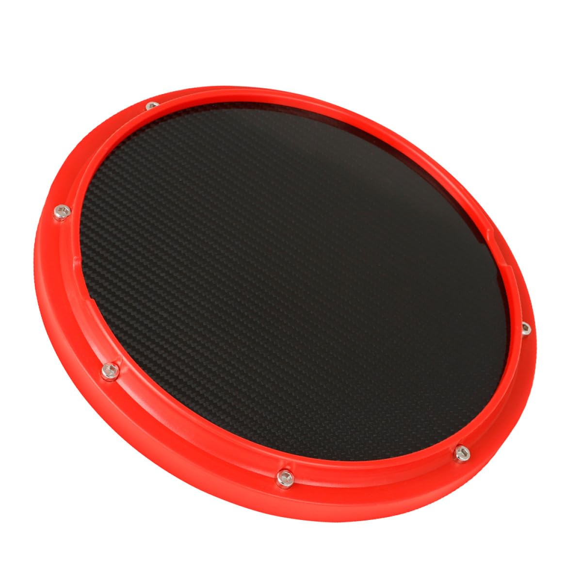 Drum Pad für Anfänger 10 Zoll Übungsmatte aus Abs Kohlefaser Rot mit Metronom für Schlagzeug Grundlagen und Leises Üben Zuhause