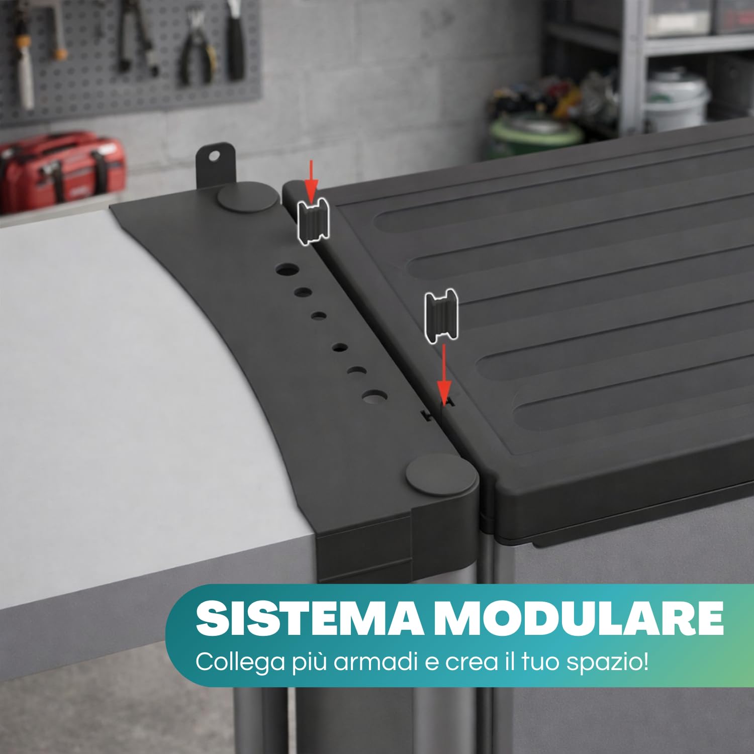 PALUPLUS Armadio Alto a 1 Anta in Resina di colore Grigio, Misura 34x38,5x165 cm, 4 Ripiani Multiuso, Mobile da interno ed esterno con piedini antiscivolo, Made in Italy -MONG3912F -9