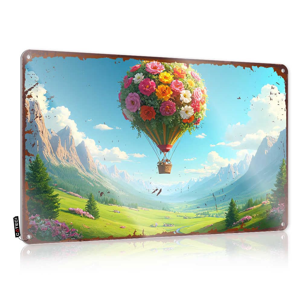 Paysage de vallée pittoresque déco murale fleurs 30x40 cm