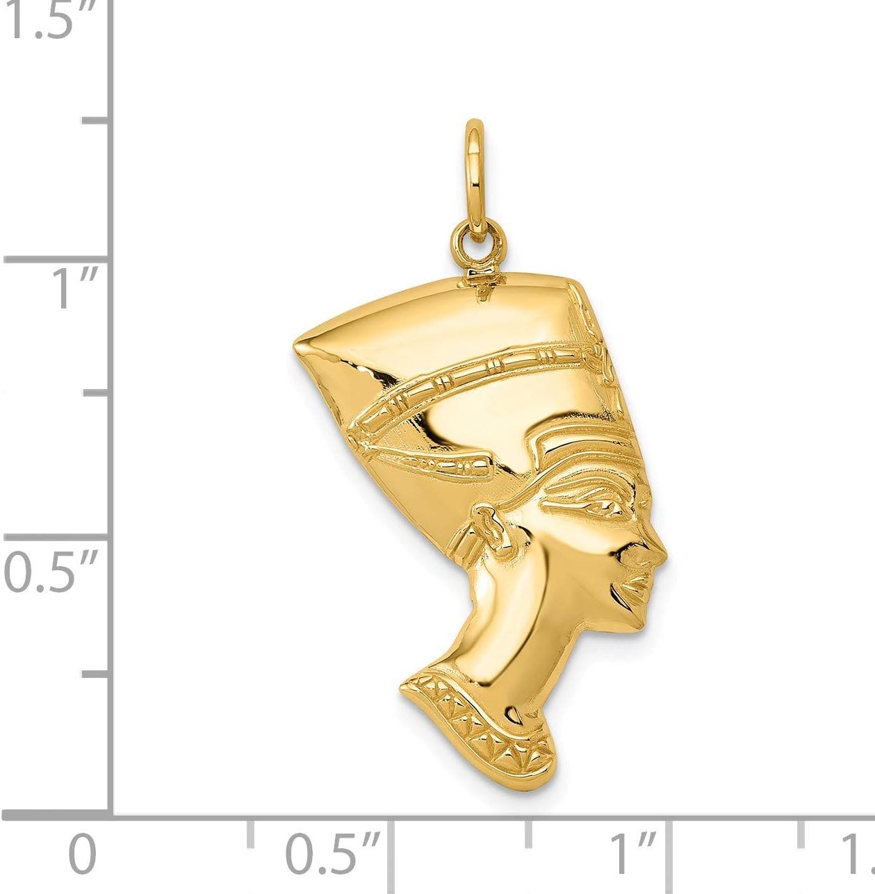 The Black Bow 14k Yellow Gold Egyptian Nefertiti Charm Pendant - Image 2