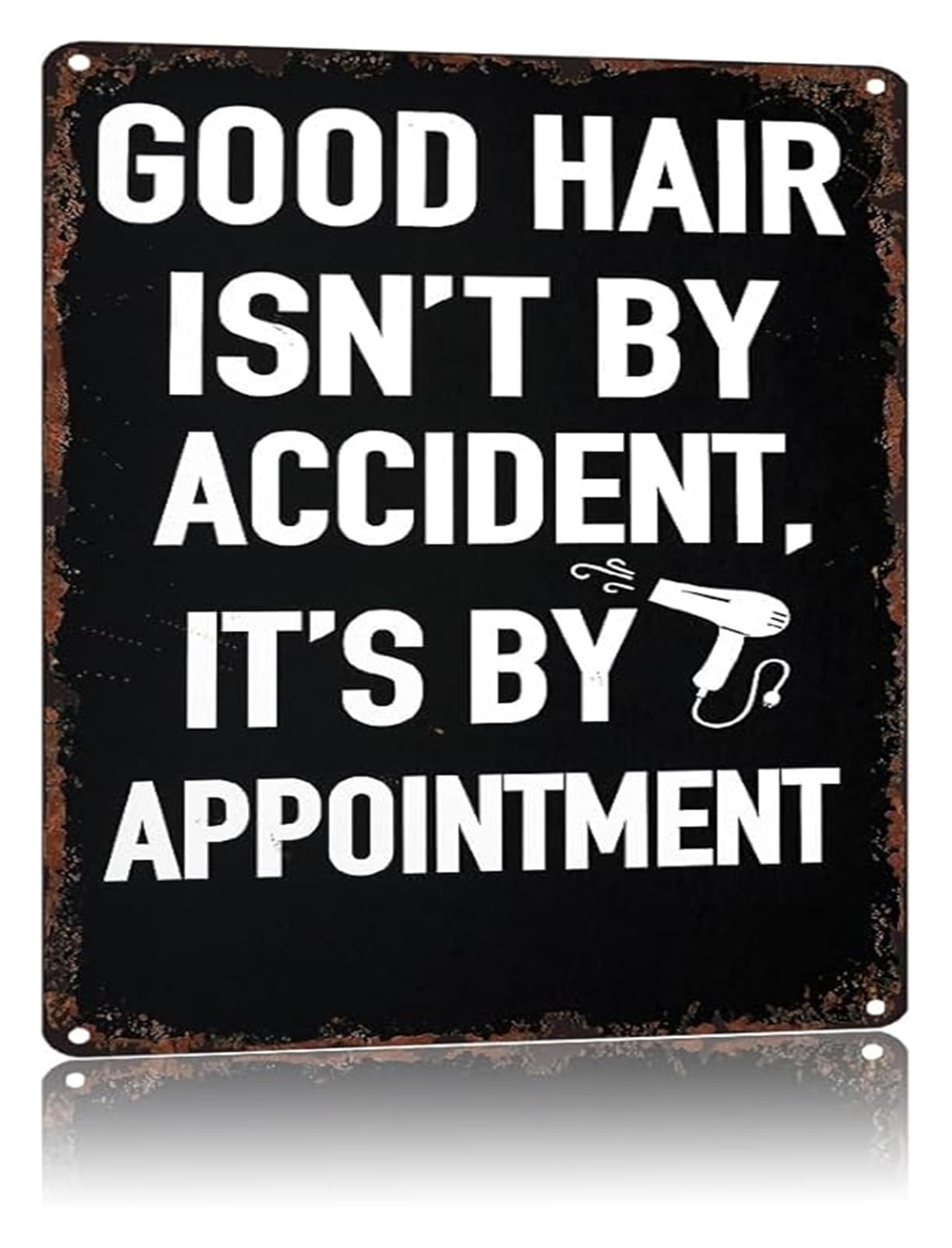 NWPNLXEA Funny Hairdresser Humorous Vintage Aluminum Metal Tin Sign for Salon Wall Decor 8 X 12 in