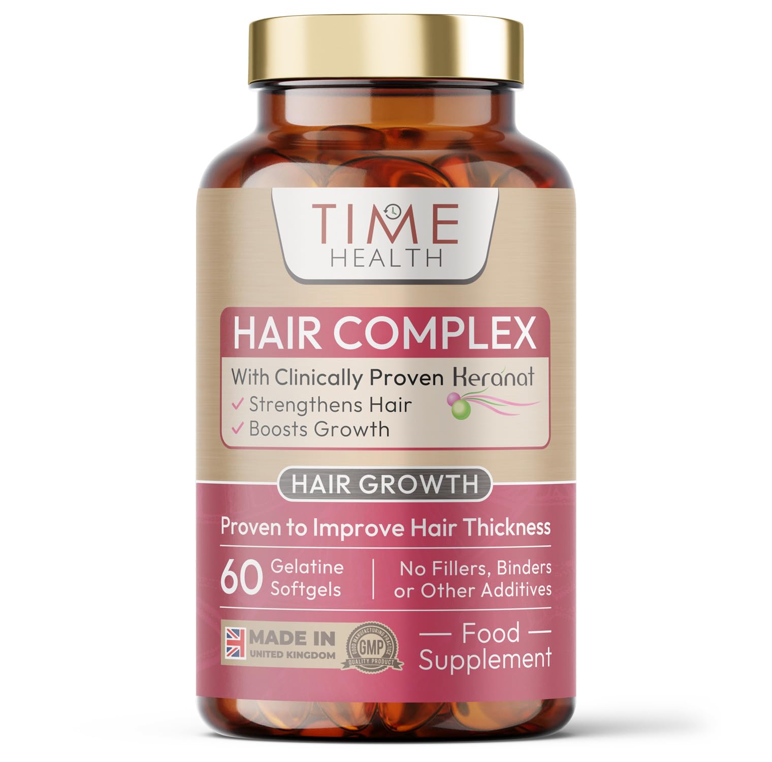 Hair Complex - Clinically Proven & Patented Formula Hair Formula for Women by Keranat - 60 Softgels - GMP Standards (60 Softgels)
