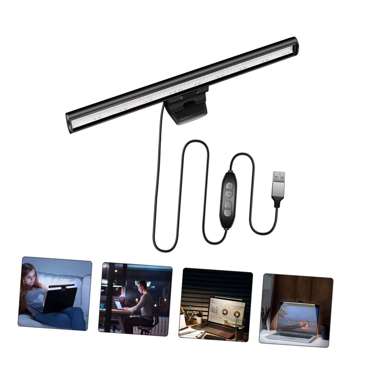 GALPADA Lampe Suspendue pour Écran D’ordinateur 26cm Noir 1 Set