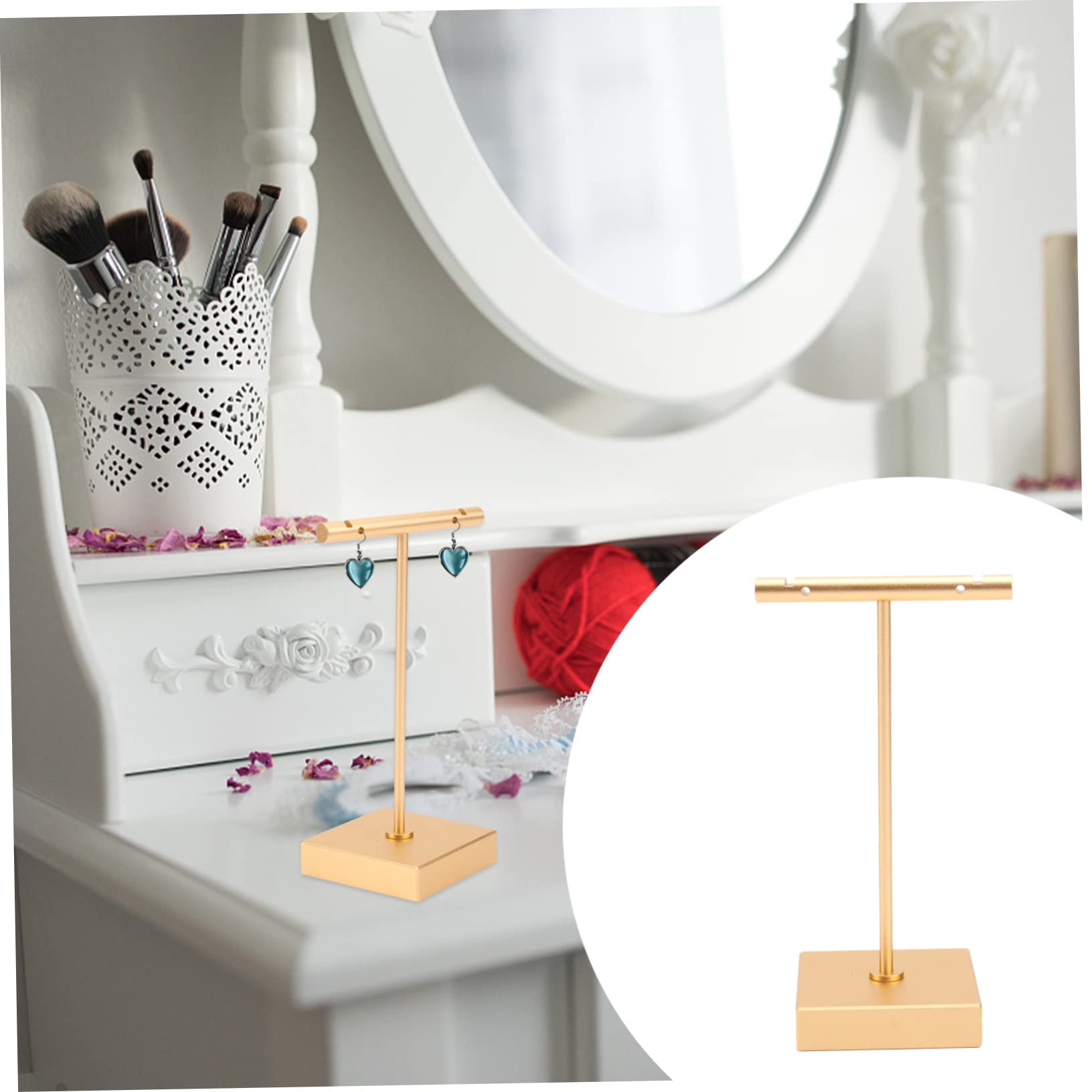 MAGICLULU Espositore in Lega Di Alluminio A Forma Di T Da 3 Pezzi Per Espositori Per Orecchini E Gioielli Per Un Facile Accesso Allorganizzazione