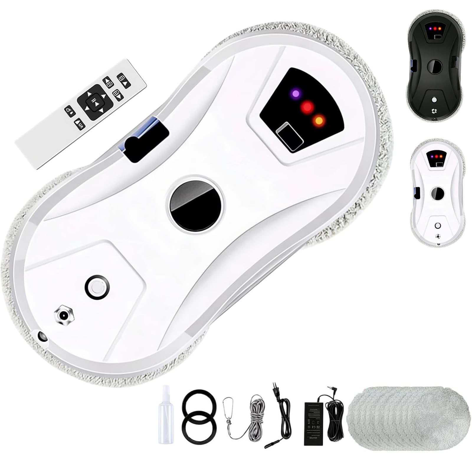 Valisus Smart Window Cleaning Robot, 5600Pa Valisus Window Cleaning Robot with Water Spray, Automatic Robots Windows Cleaner with 10 Microfiber Cleanings Pads, Remote Control (White)
