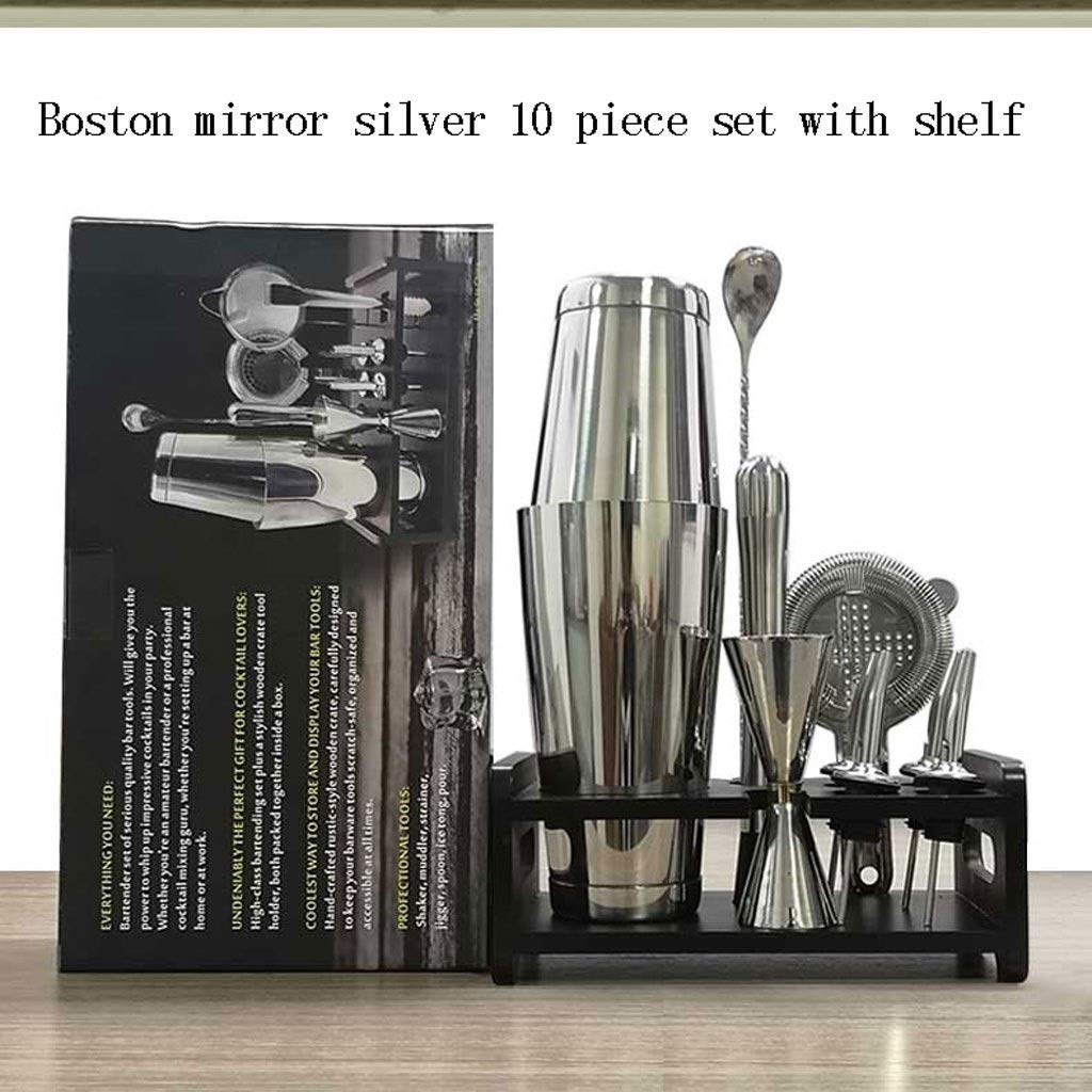 Kit Cocteleria Boston Shaker Set for Bartenders- Home Bar Set de accesorios, de acero inoxidable Kit de camarero con coctelera, coladores, aparejo, for cócteles Bar Accesorios Cocktail Bar del sistema