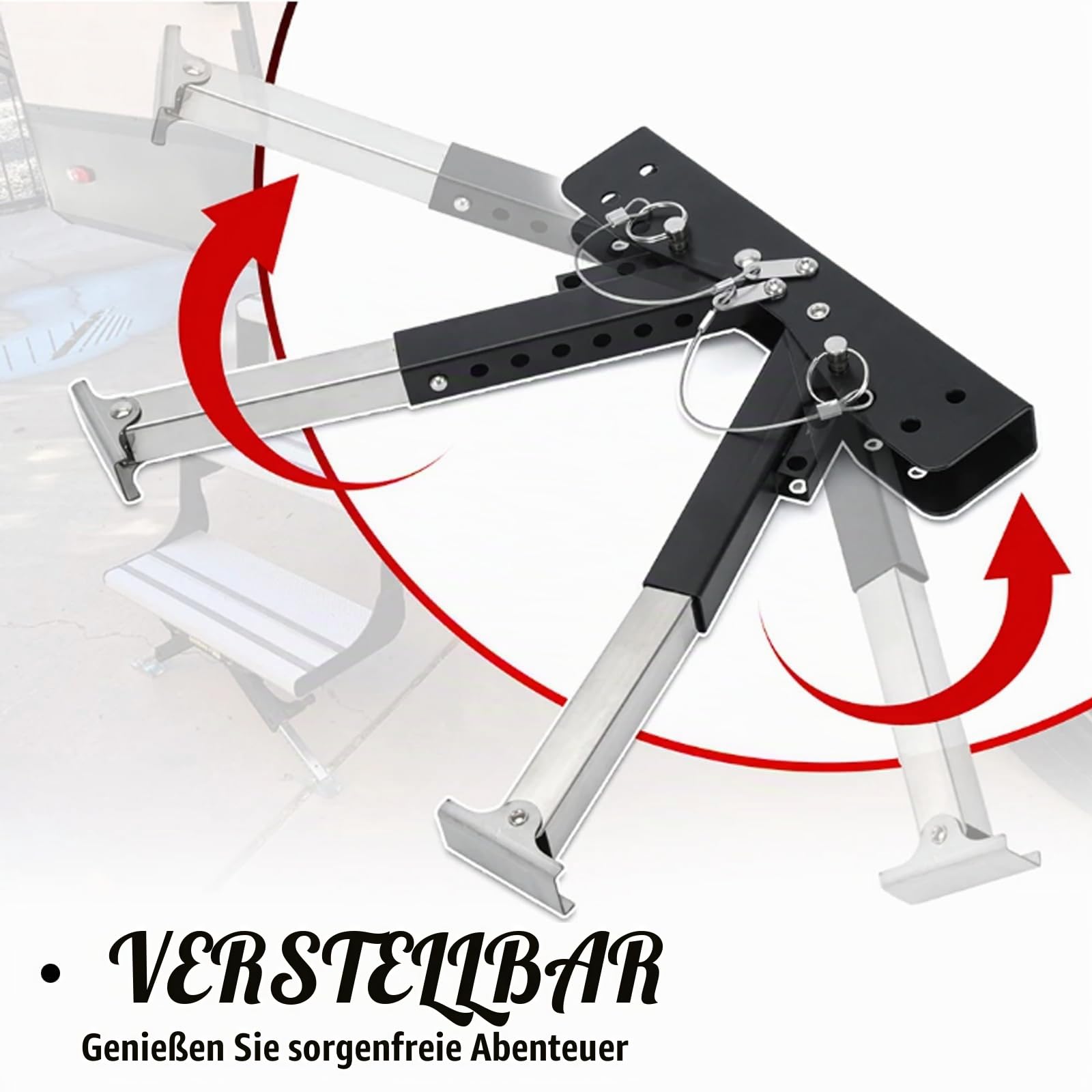 Aisny Wohnmobil Stufenstabilisator Set, Wohnmobil Zubehör für Wohnwagen und Wohnmobile Höhenverstellbar von 7cm bis 29cm Wohnmobil Zubehör für Außenstufen von Wohnmobilen zum Verstauen Ohne Entfernen