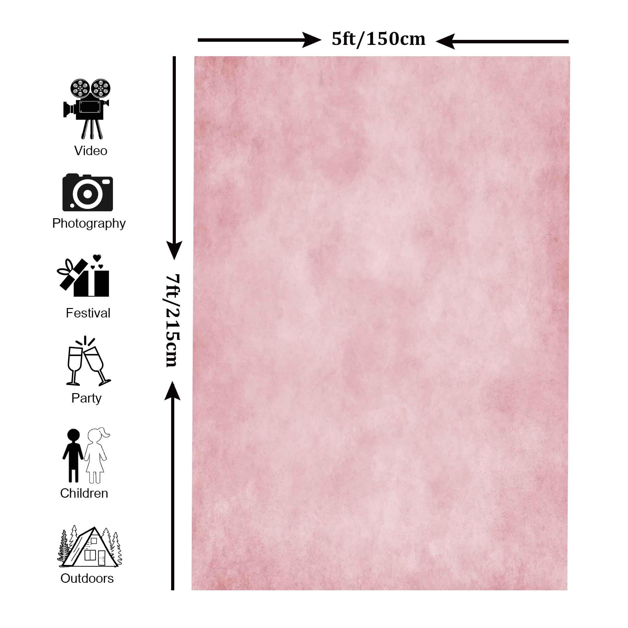 Telón de fondo de fotografía profesional rosa abstracto de 5 x 7 pies para retratos de adultos, accesorios de fotos, fondo de cabina de fotos, estudio de sesión de fotos, con bolsillo de tela