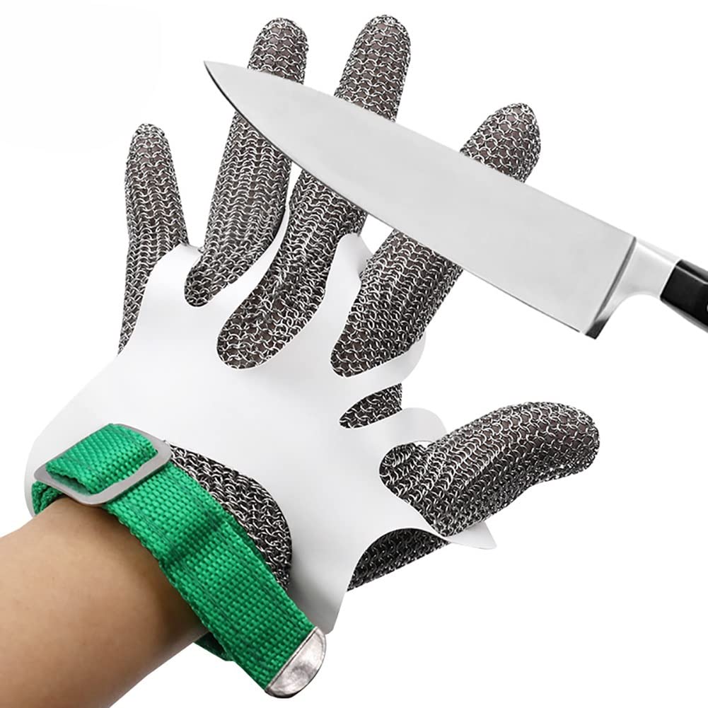 Gants Résistants Aux Coupures Gants Anti-Coupure Niveau 5 Gant De Coupe Gant en Acier Inoxydable Gant en Métal Métal for Cuisine, Jardin, Gant De Coupe Durable (Size : 24.5CM/L)