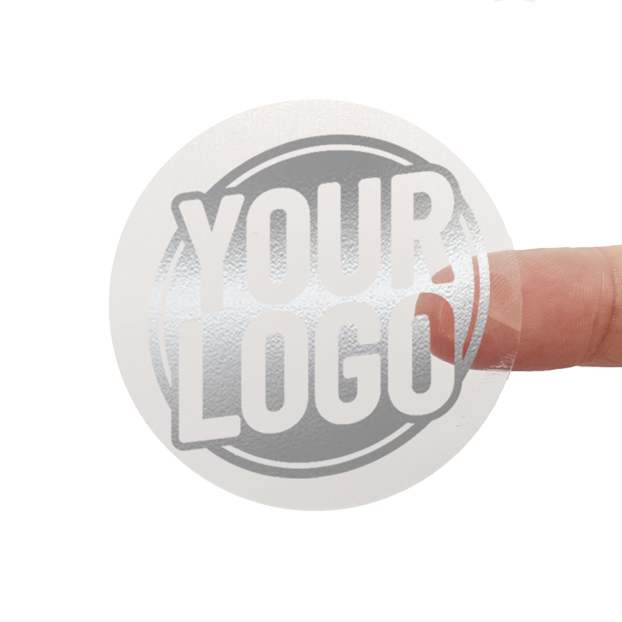 Foiled Transparent Stickers - Custom Logo Labels - 37mm Metallic Round Clear Stickers - Choose from Gold, Silver, Rose Gold or Rainbow Holographic (Silver Foil, 140 Labels (4 Sheets))