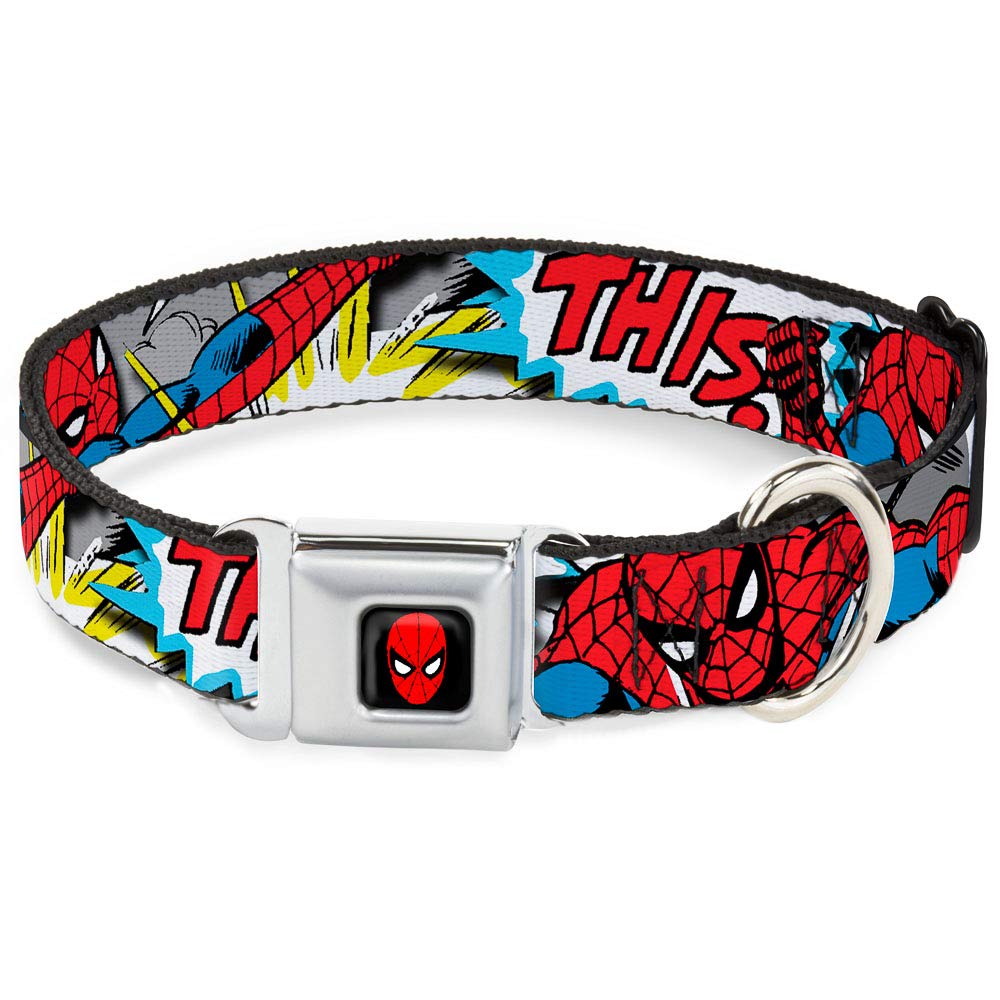 Buckle-Down DC-WSPD019-WS 33-45 cm SPDA-Spider-Man obroża dla psa, szeroka mała