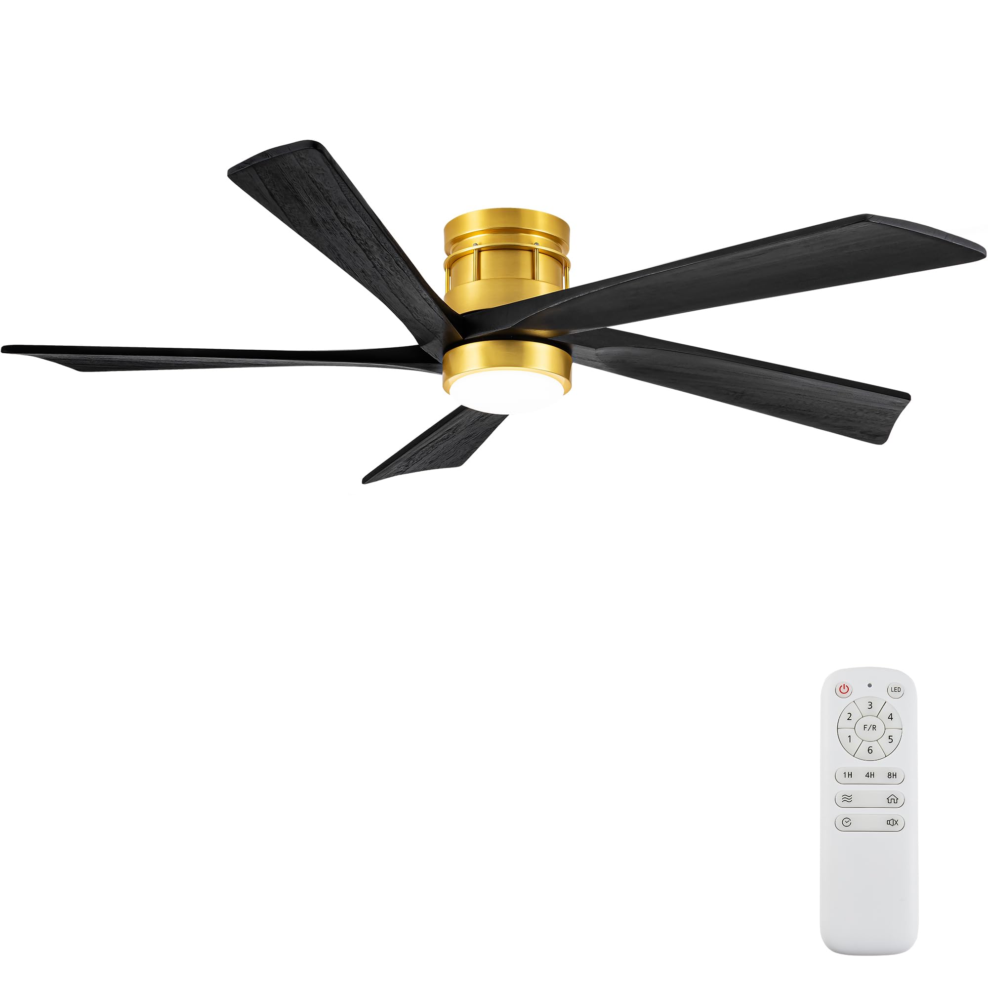 EKIZNSN 72 Inch Modern Flush Mount Ceiling Fan with Lights for