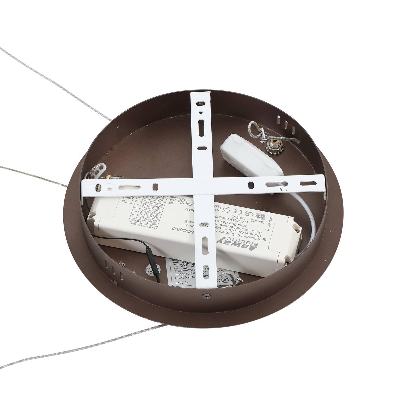 Lucande LED Smart Home Pendelleuchte Yonam dimmbar mit Leselampe (Modern) in Braun aus Aluminium (1 flammig,) - Deckenlampe Esstischlampe Smarte Hängelampe,Smarte Hängeleuchte Wohnzimmerleuchte