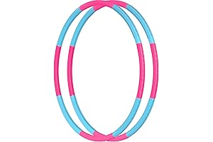 2 Pack Adjustable & Detachable Length Toy Color Hula Hoop for Kids, Adults Party Games