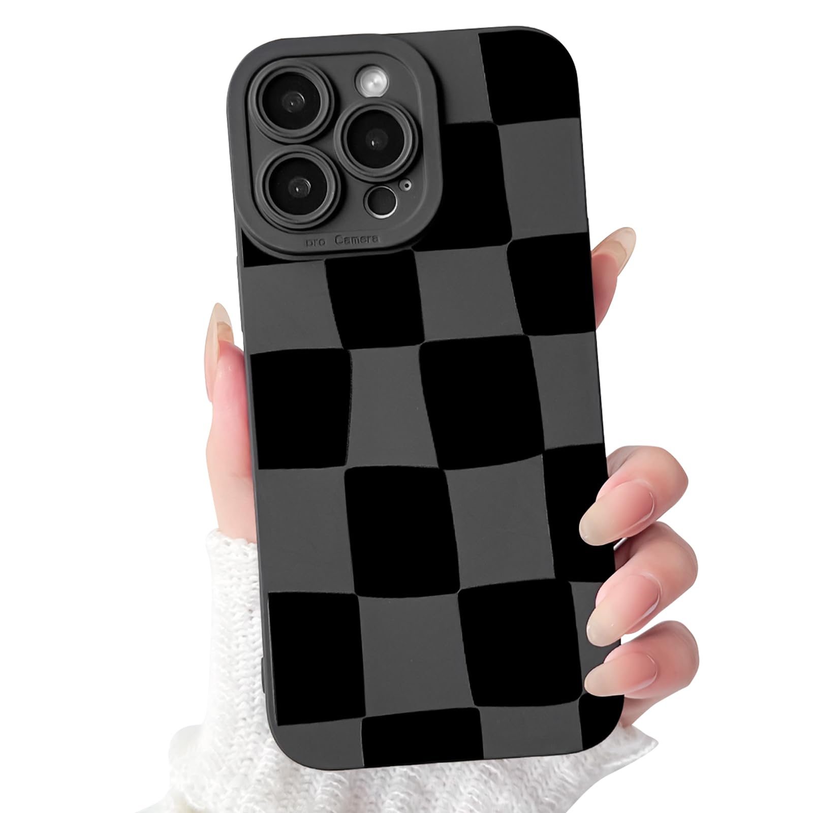 Lovmooful Compatible for iPhone 13 Pro Max Case Cute Cool Checkerboard Lattice Plaid with Color Design for Girls Women Soft TPU Shockproof Protective