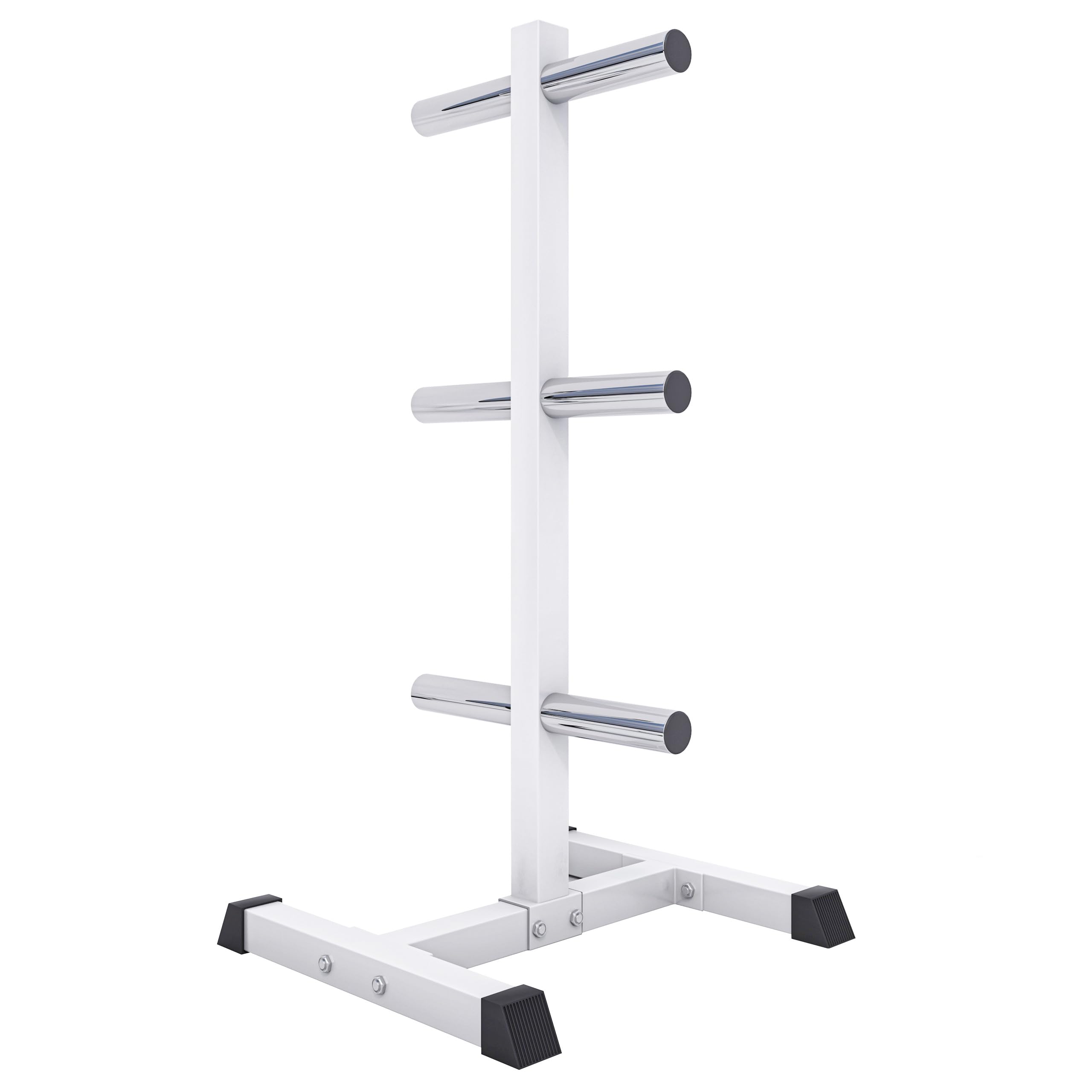 Gorilla Sports® Rastrelliera Pesi - per Dischi da 50 mm, con 6 Aste, 54,5 x 57 x 112 cm, Carico Massimo 350 kg, in Acciaio, Nero o Bianco - Supporto, Porta Pesi, Rack, Manubri, Palestra, Casa