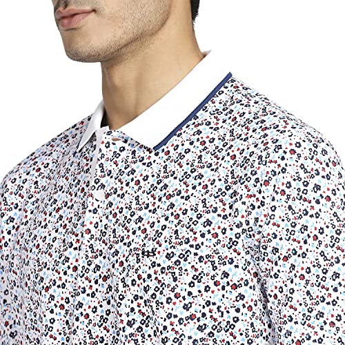 Image of Colorplus Men's Pure Cotton Print Pattern Classic Fit Polo Neck Half Sleeve Casual T-Shirt