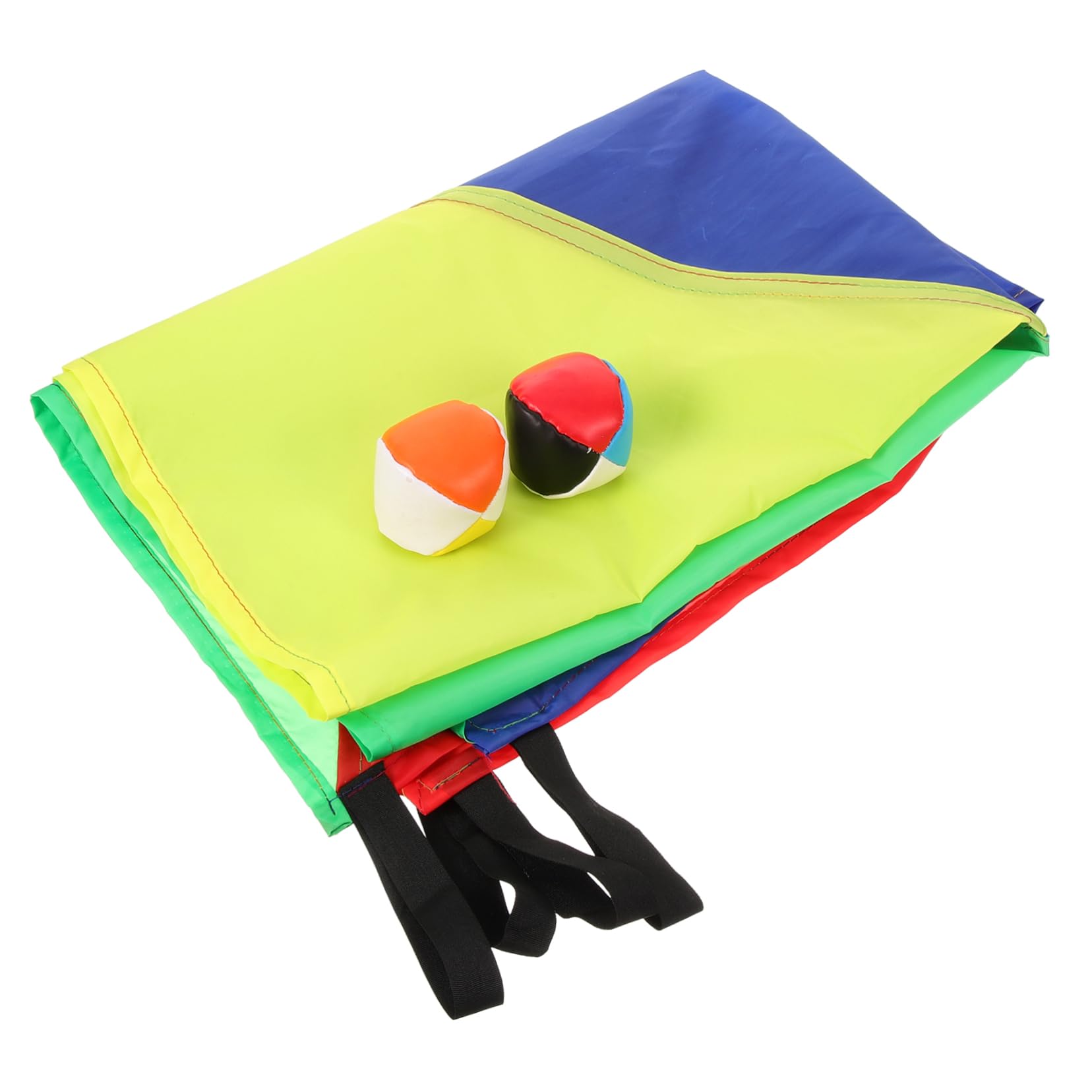 BRIGHTFUFU 1 Set Children's Sensory Integration Training Fitness Equipment Outdoor Rainbow Balloon Umbrella 2 Balls