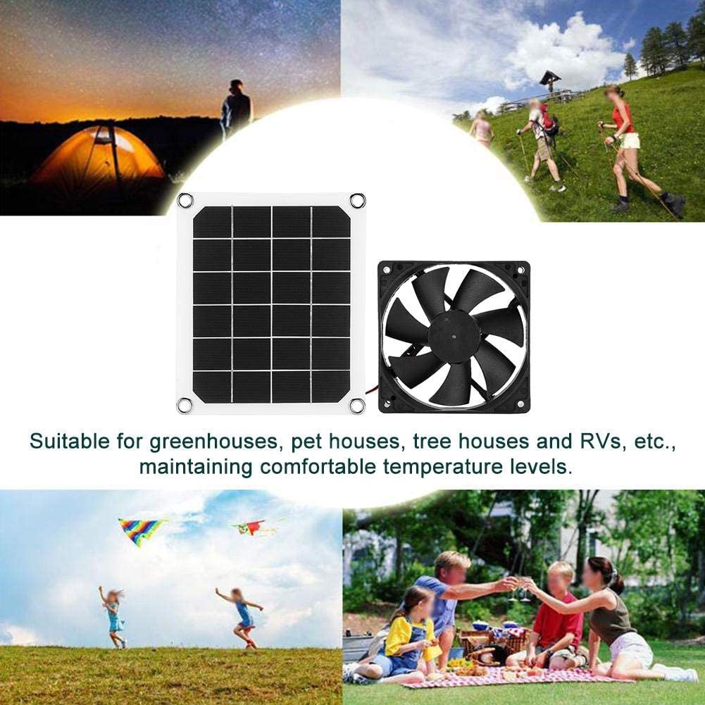 Sistema di ventole per mansarda ad energia solare, potente ventola di ventilazione e set di pannelli solari da 10 W per serra, soffitta, timpano, ventilazione di raffreddamento del magazzino