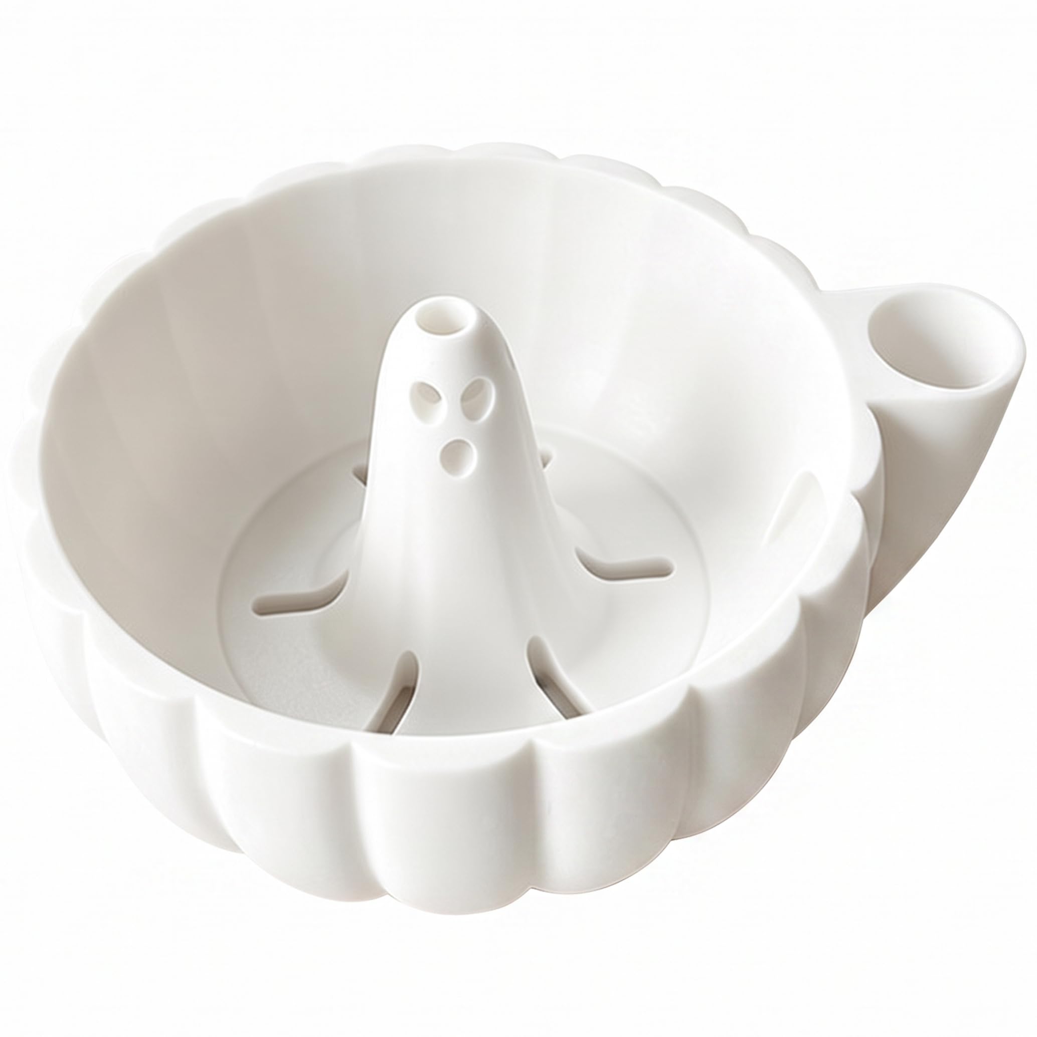 Cuenco de Halloween, cuenco giratorio de plástico para lavadora de frutas fantasma, blanco