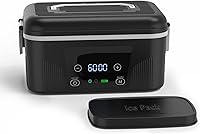 Vista 18 de Lonchera Eléctrica Calentadora de Alimentos, Calentador de Almuerzo Eléctrico de 80W para Adultos, 2 Paquetes de 1.5L Contenedores de Acero Negro