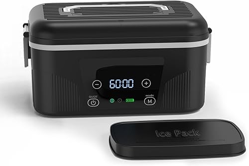 Miniatura 18 de Fiambrera eléctrica para alimentos, calentador portátil de 80 W para auto, camión, trabajo con contenedor de acero inoxidable 304, 12 V/24 V/110 V,