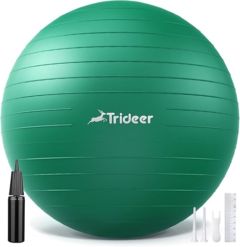 Trideer Pelota de ejercicio para terapia física, pelota suiza para ejercicios de rehabilitación, pelota de entrenamiento para fuerza central, pelota