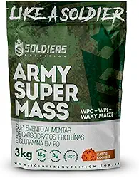 Hipercalórico Army Super Mass 3Kg - 100% Importado - Soldiers Nutrition Cookies