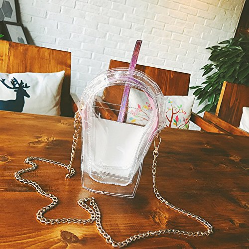 SUKUTU Women's Girls Boba Tea Summer Beach Clear Transparent Cross Body Shoulder Purses3