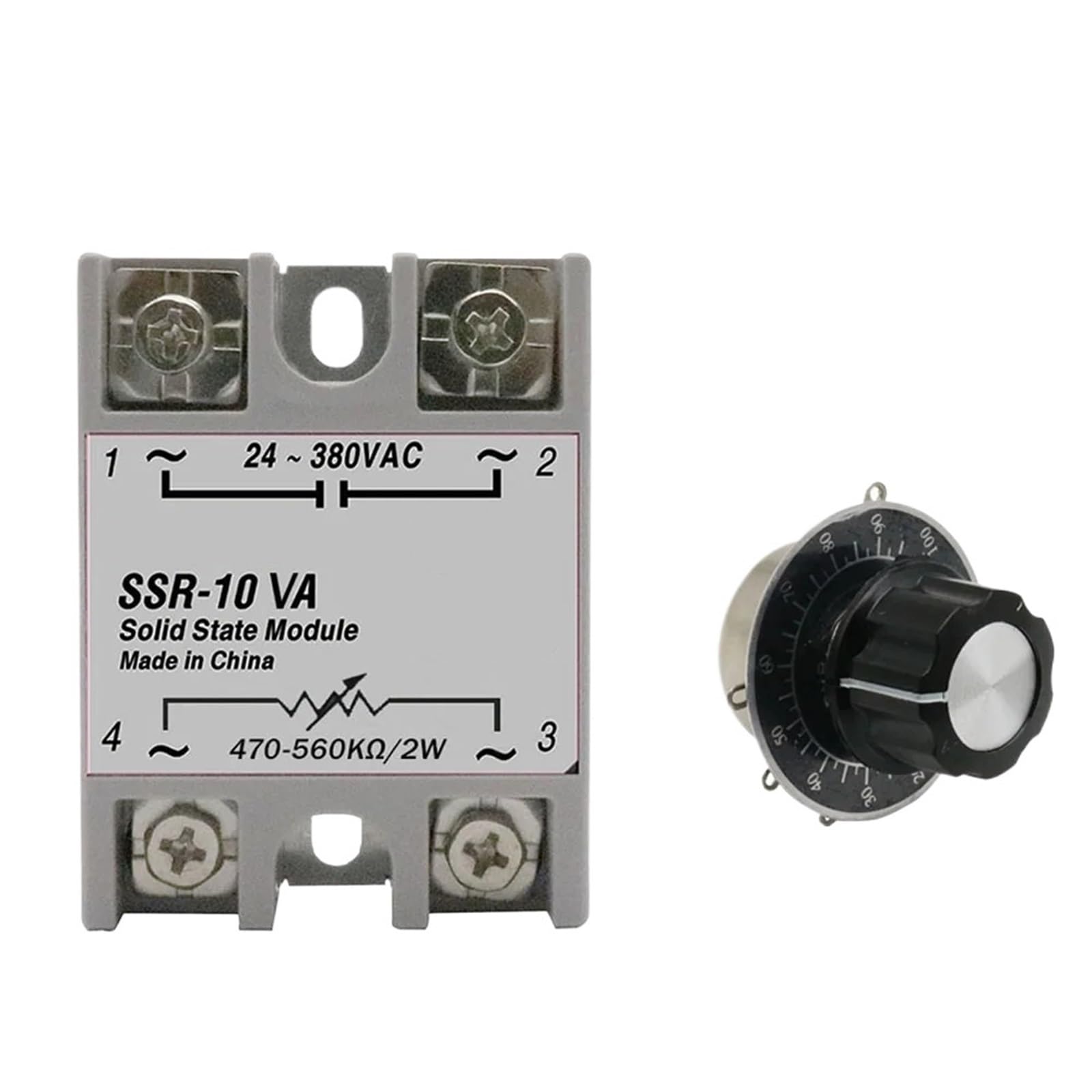 Regulador de voltaje SSR-25VA con potenciómetro para control de corriente AC 24-380V 5